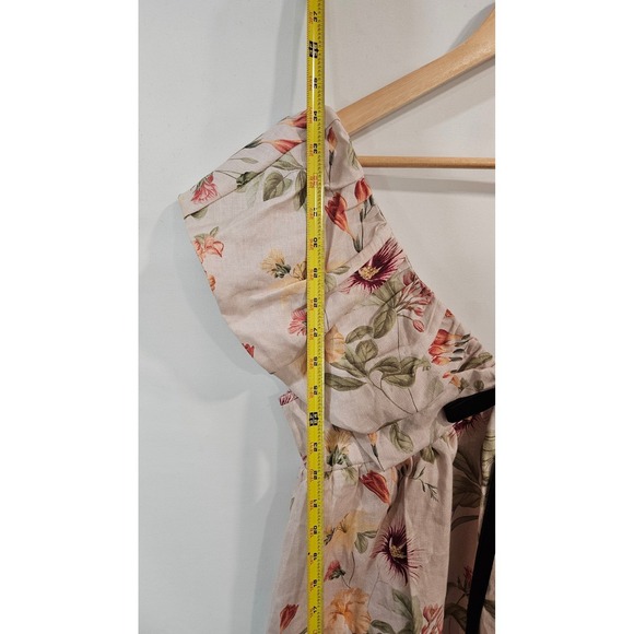 OPT NWT Womens Floral Linen Mini Dress Ruffle Sleeve Small Feminine Coquette - Picture 11 of 13